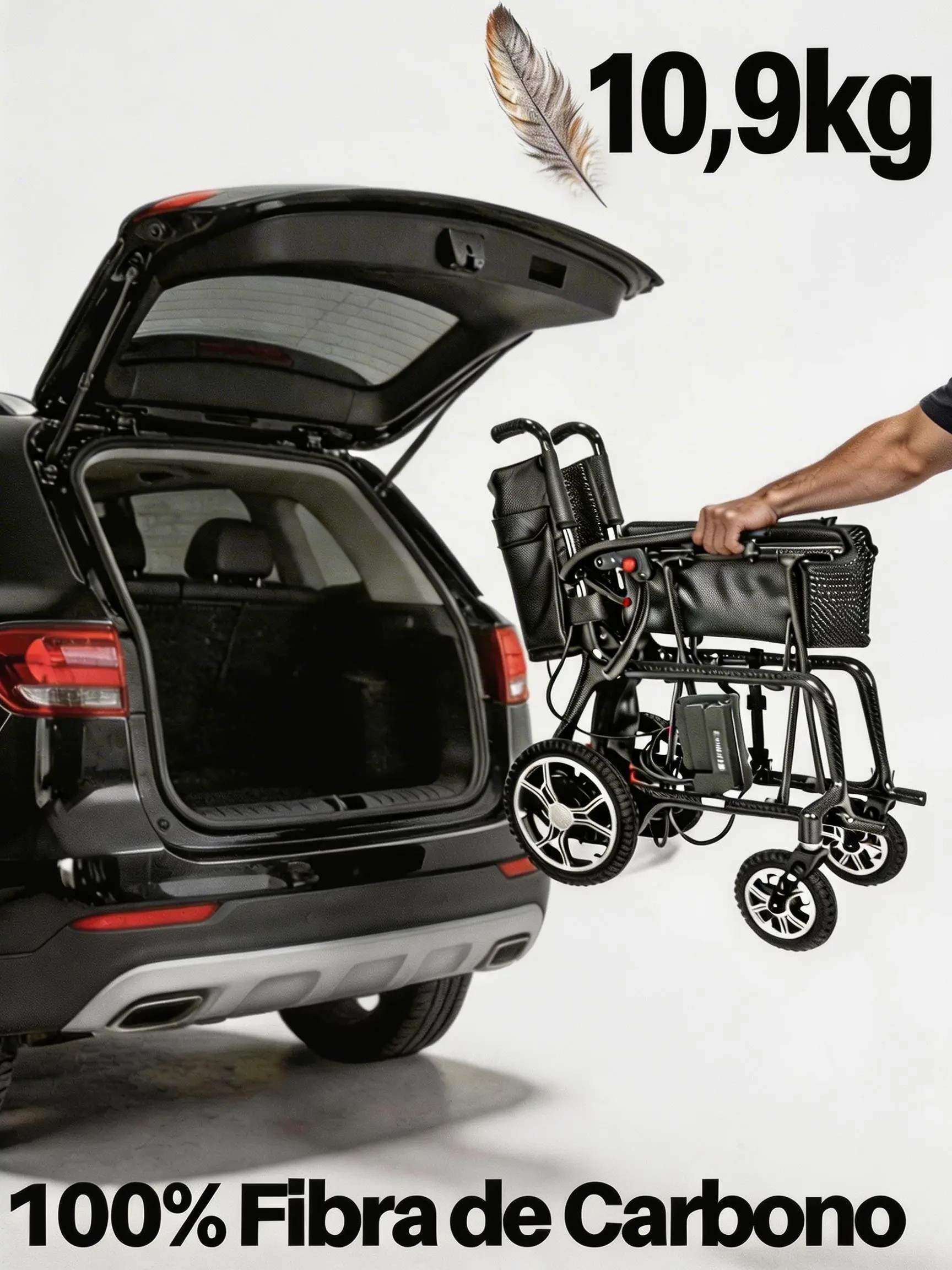 Silla de ruedas eléctrica MedicalPro S800 Carbono